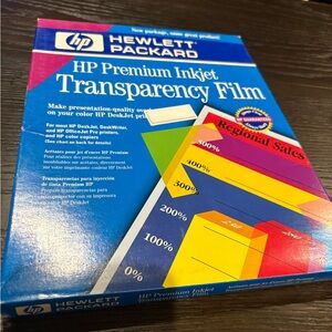 HP Premium Inkjet Transparency Film - Blue, Yellow, Red
